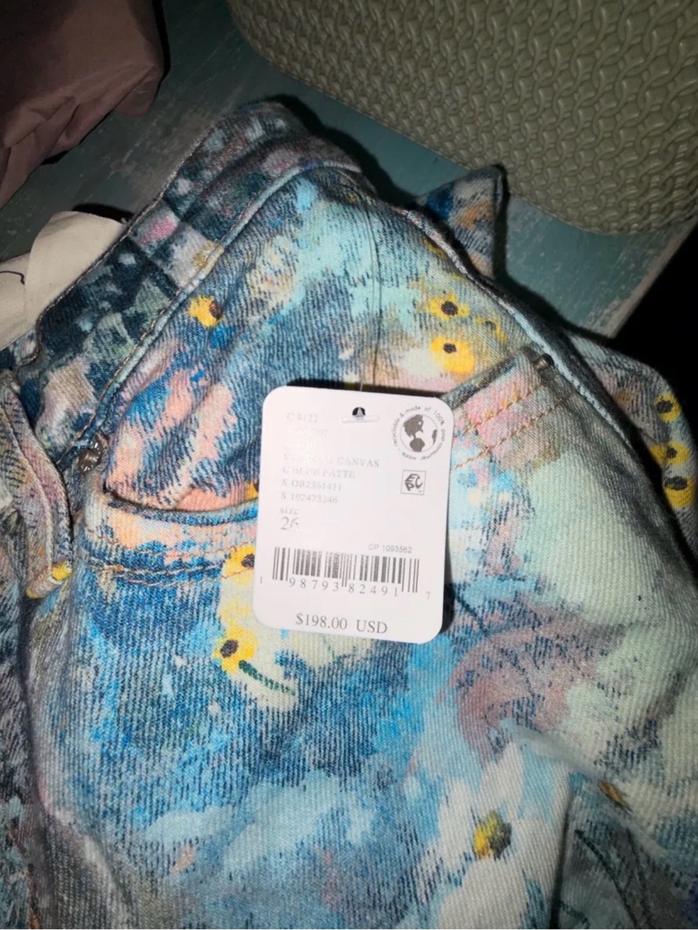 We The Free Painted Floral Jeans in Blue, Pink & Cream - Picture 5 of 5